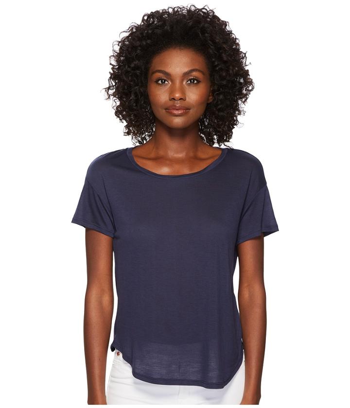 Three Dots - Tencel Short Sleeve Shirttail Hem Tee