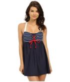 Nautica - Classic Stripe Soft Cup Tie Front Swim Dress Na30546