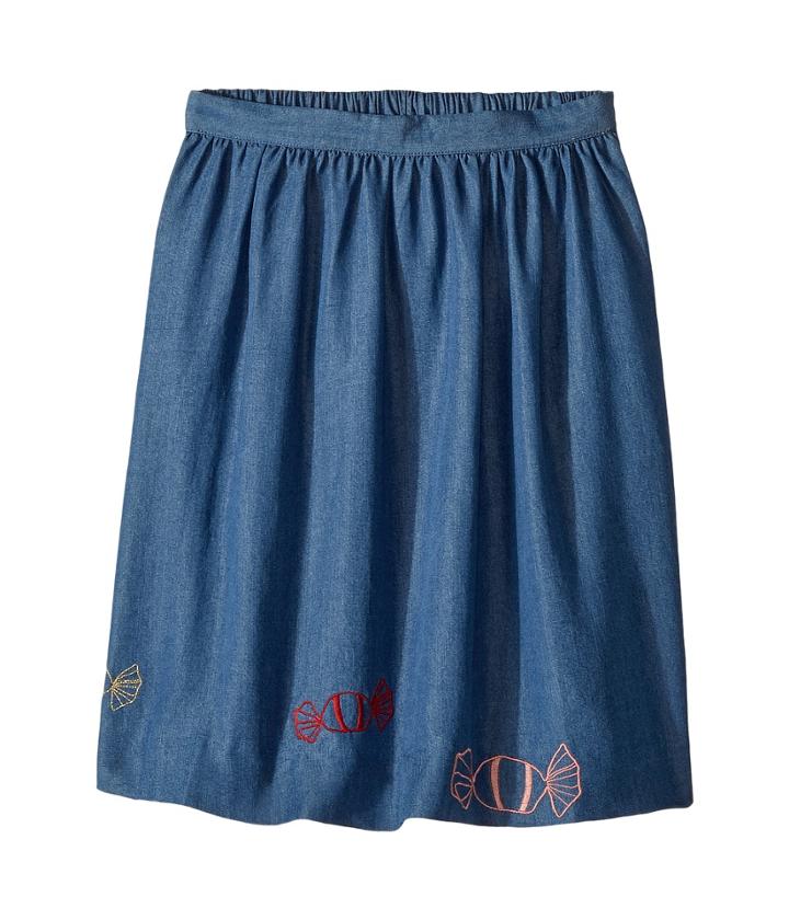Sonia Rykiel Kids - Long Chambray Skirt W/ Embroided Candies