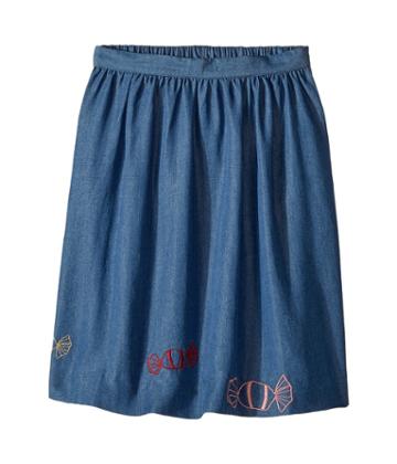 Sonia Rykiel Kids - Long Chambray Skirt W/ Embroided Candies