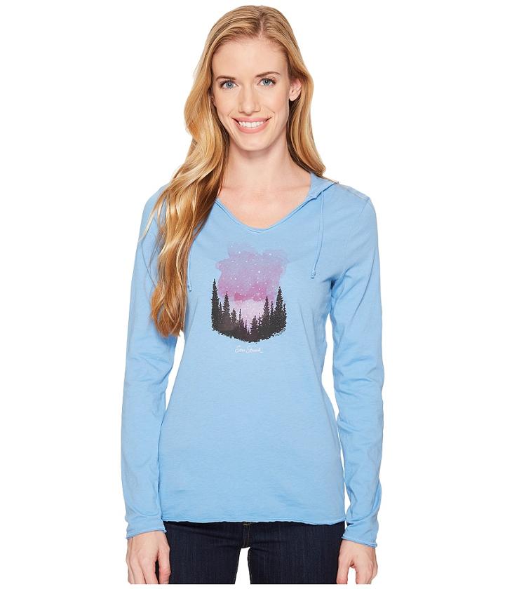 Life Is Good - Star Struck Watercolor Hooded Long Sleeve Smooth Tee