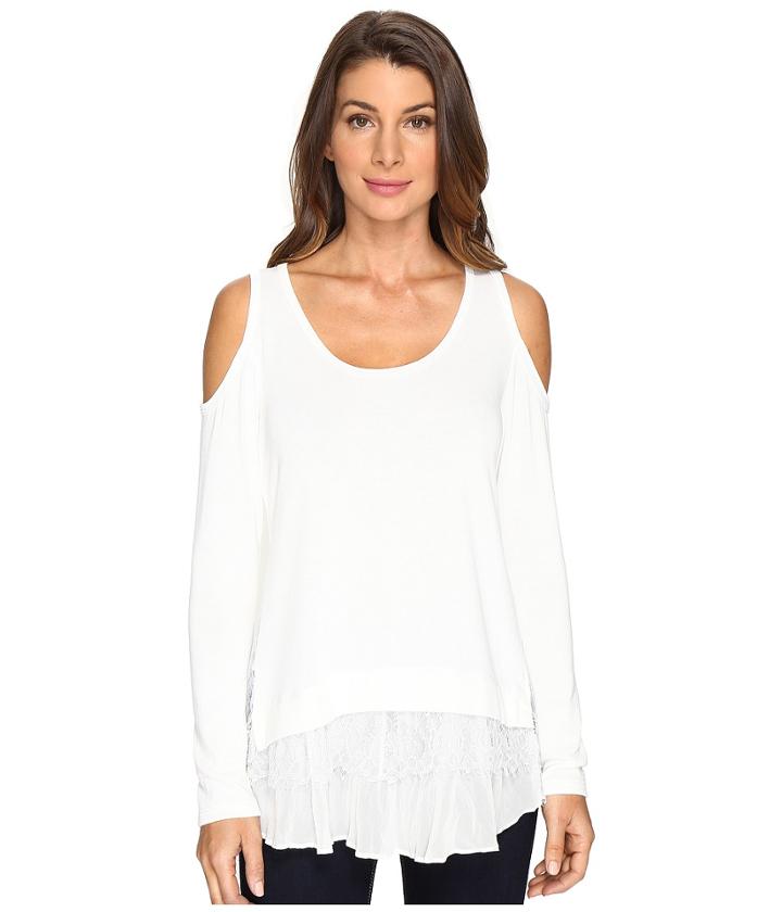 Karen Kane - Cold Shoulder Lace Inset Sweater