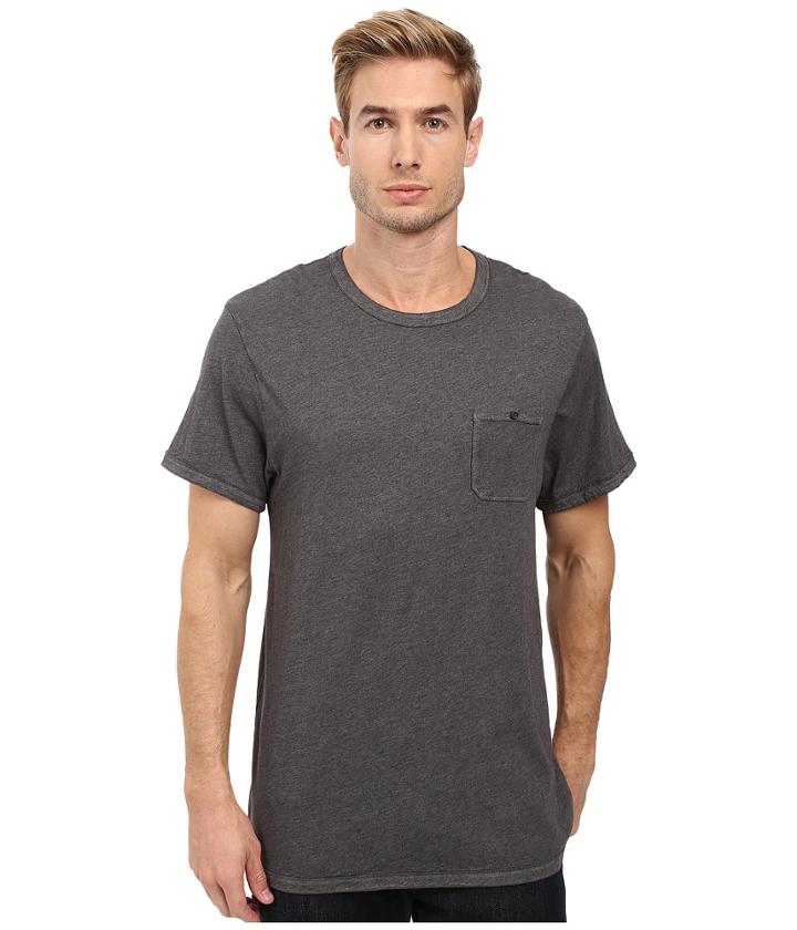Alternative - Smoked Wash Organic Pima Raw Edge Pocket Tee