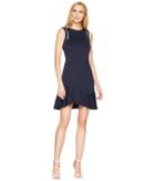 Ivanka Trump - Scuba Drop Waist Fit And Flare Sleeveless With Pearl Hardware