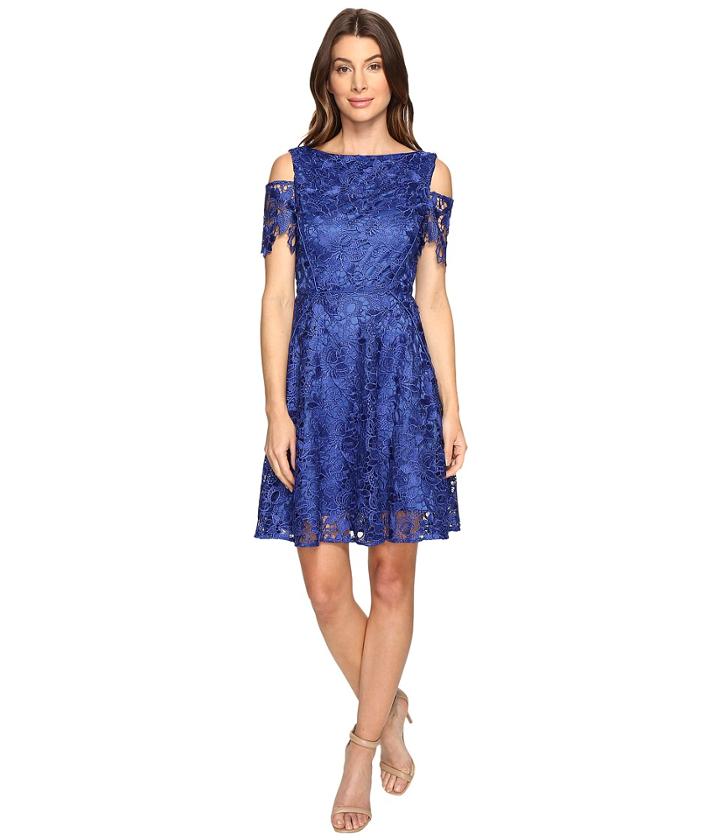 Tahari By Asl - Cold Shoulder Lace A-line Dress