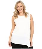 Vince Camuto Plus - Plus Size Sleeveless Top With Asymmetrical Heavy Georgette Hem