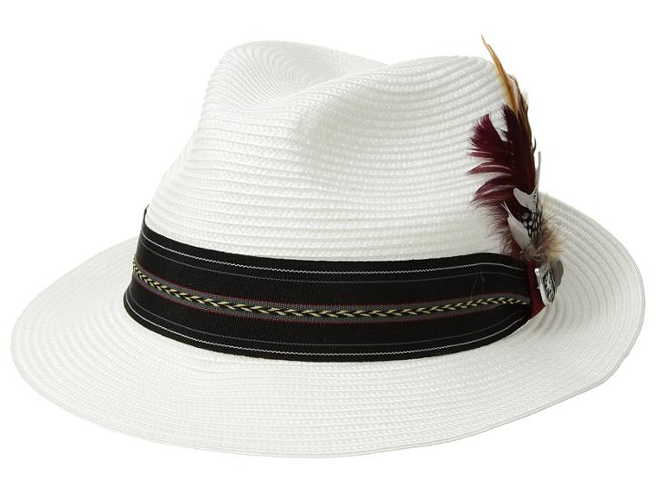 Stacy Adams - Poly Braid Pinch Front Fedora With Fancy Band