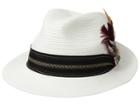 Stacy Adams - Poly Braid Pinch Front Fedora With Fancy Band