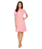 Donna Morgan - Short Sleeve Knitted Crepe Fit And Flare Dress