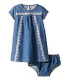 Lucky Brand Kids - Chambray Embroidered Cap Sleeve Dress