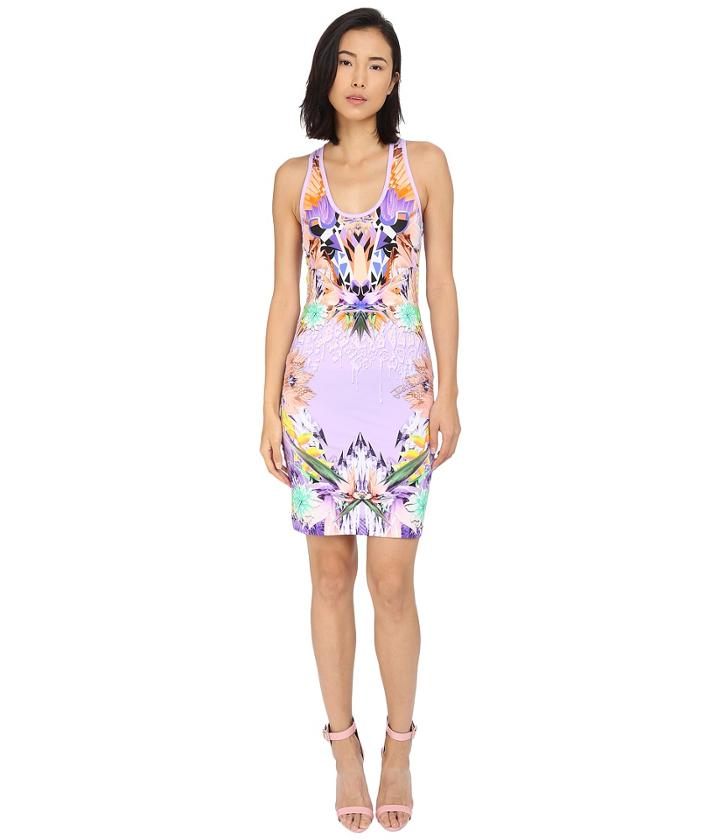 Just Cavalli - Fitted Printed Jersey Tank Dress Leo Giraffe Print