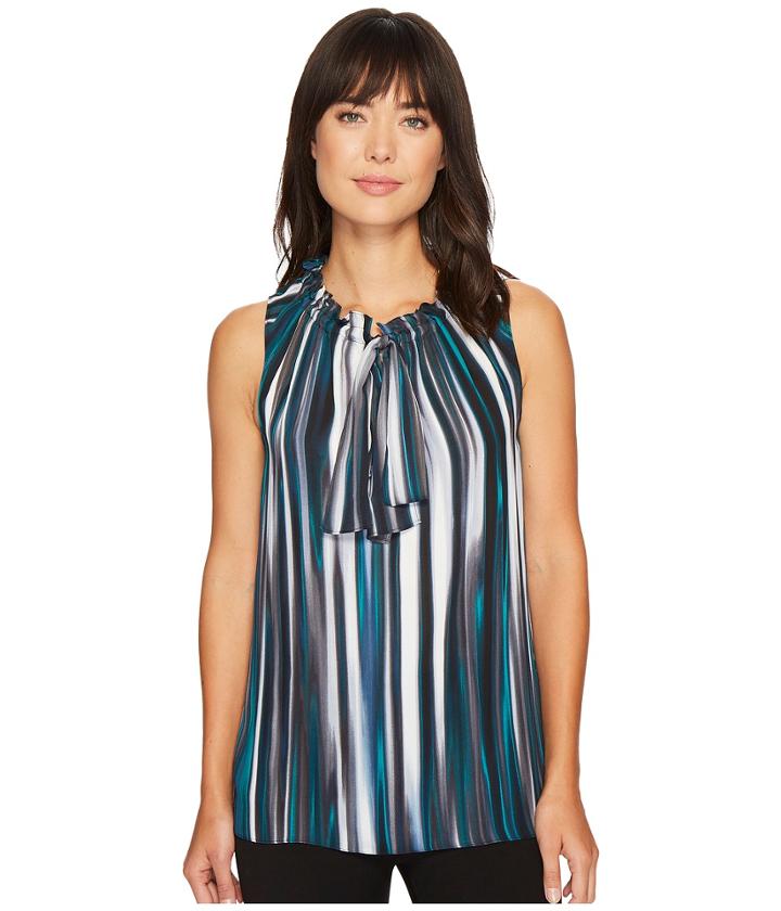 Ellen Tracy - Ruffle Tie Neck Shell