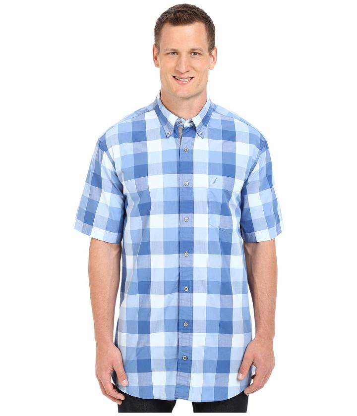 Nautica Big & Tall - Big Tall Short Sleeve Buffalo Plaid With Pocket