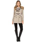 Marc New York By Andrew Marc - Cara 30 Pressed Wool Toggle W/ Faux Fur Hood