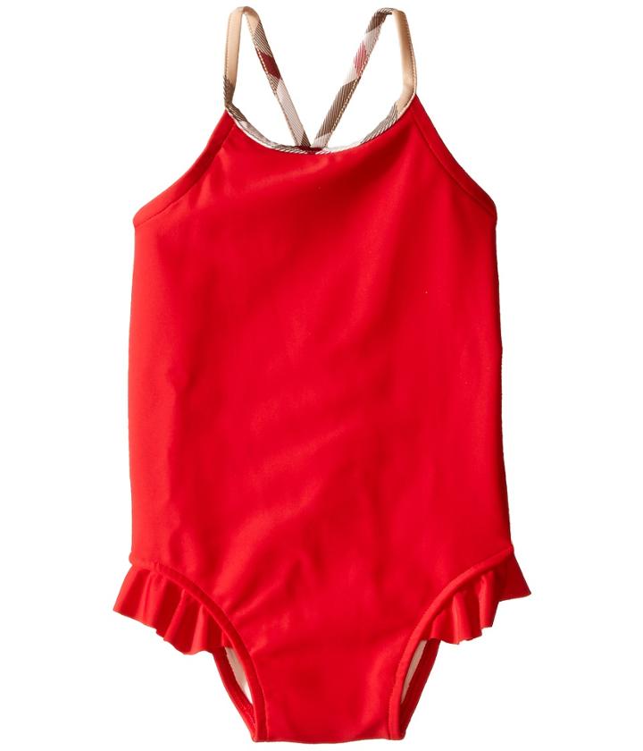 Burberry Kids - Solid One-piece With Check Trim