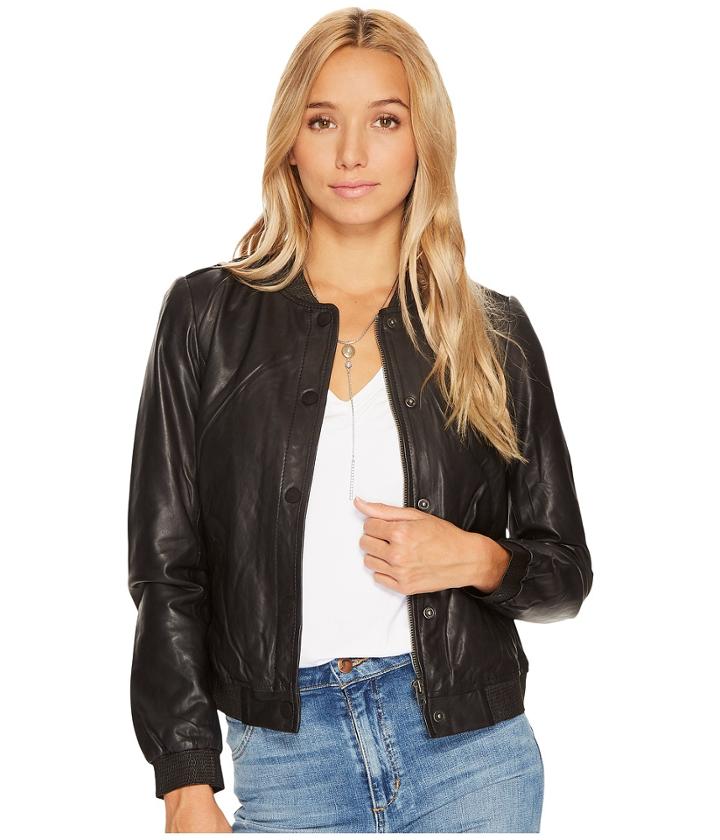 Lucky Brand - Leather Bomber Jacket