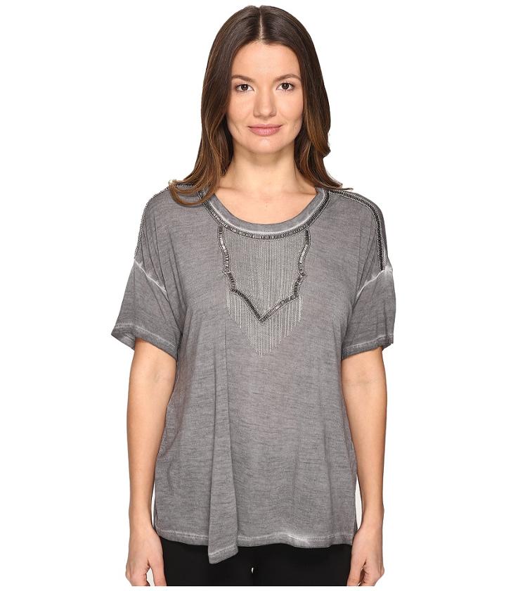 The Kooples - Wave Dyeing Jersey Chain Short Sleeve Tee