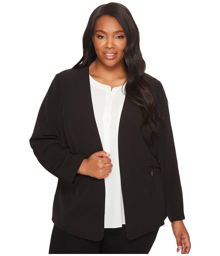 Vince Camuto Specialty Size - Plus Size Milano Twill Open Front Blazer