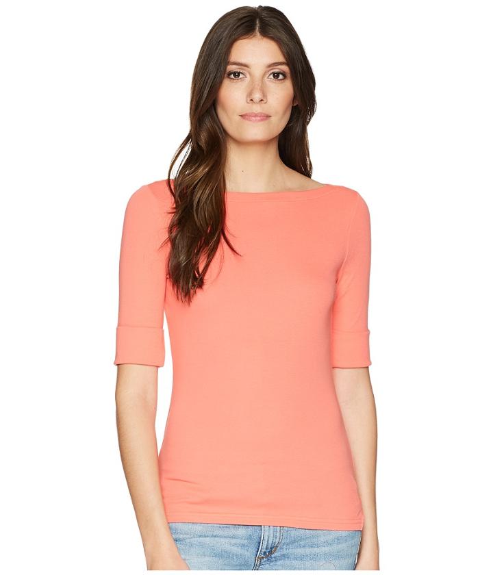 Lauren Ralph Lauren - Cotton Boat Neck T-shirt