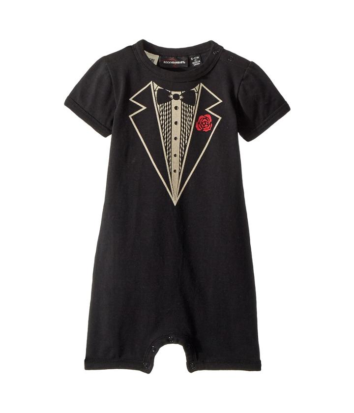 Rock Your Baby - Tuxedo Short Sleeve Playsuit