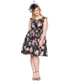 Unique Vintage - Plus Size Olive Swing Dress
