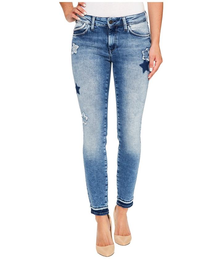 Mavi Jeans - Adriana Mid-rise Super Skinny Ankle In Patchoff Star Blocking