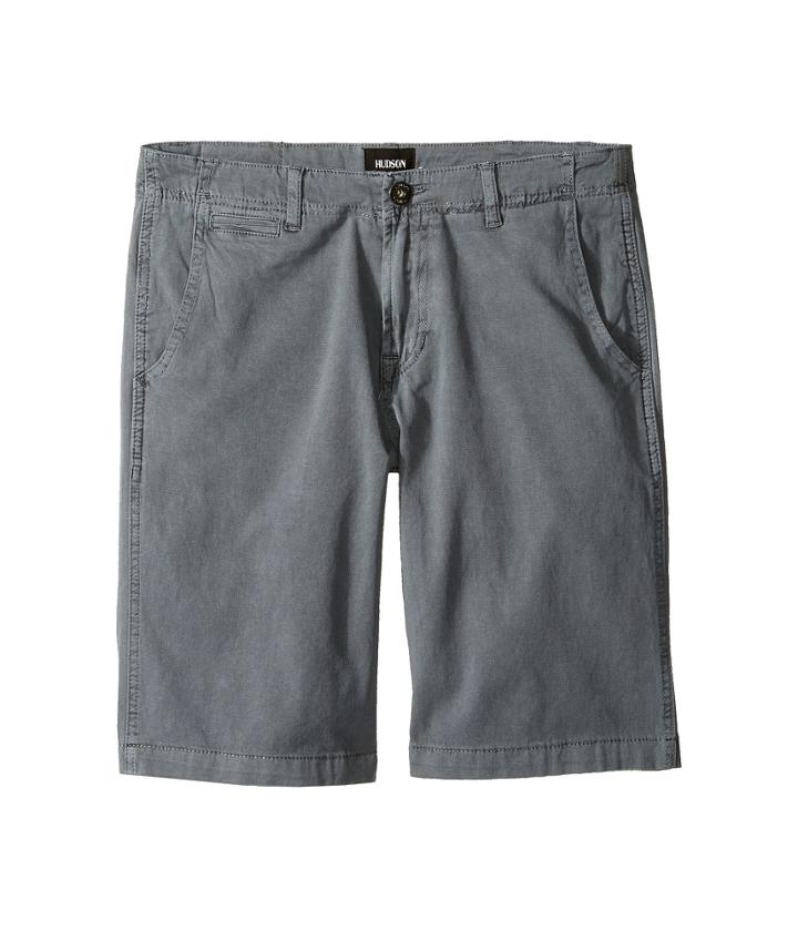 Hudson Kids - Sunny Pigment Dyed Twill Shorts In Medium Grey