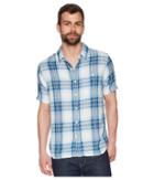 True Grit - Surf Checks Double Light Gauze Stitch Detail And Vintage Washed Short Sleeve One-pocket Shirt