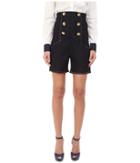 Love Moschino - High Waist Denim Sailor Shorts In Dark Wash