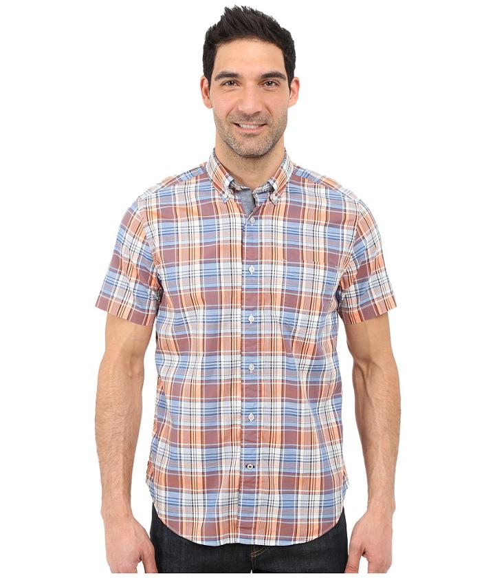 Nautica - Short Sleeve Slub Yarn-dyed Plaid