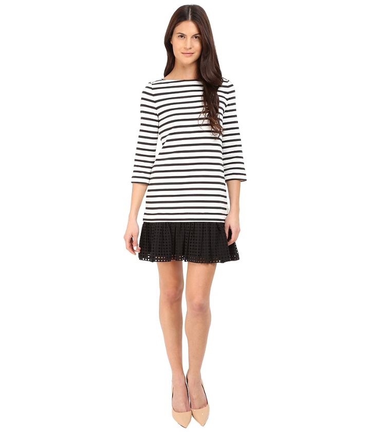 Kate Spade New York - Dot Eyelet Stripe Dress