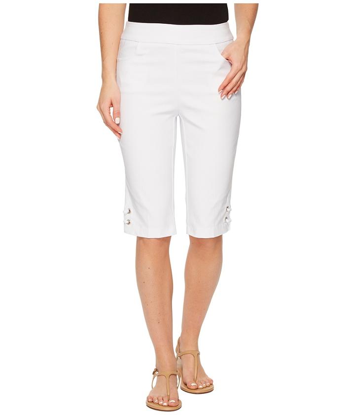 Tribal - Stretch Bengaline 13 Bermuda Shorts With Eyelet Detail