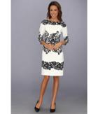 Adrianna Papell Fitted Placed Printed Lace