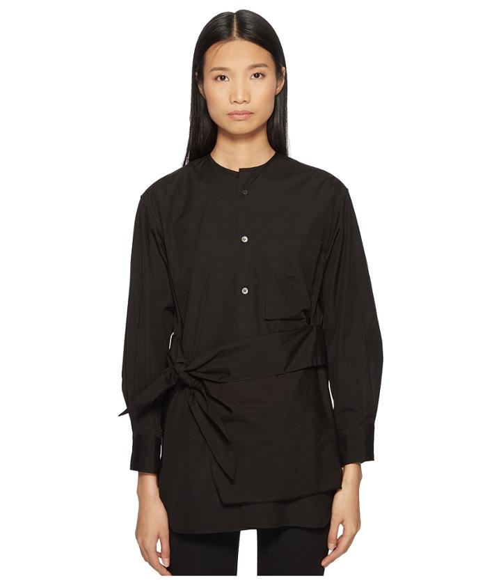 Y's By Yohji Yamamoto - K-collarless Tie Front Button Up Shirt