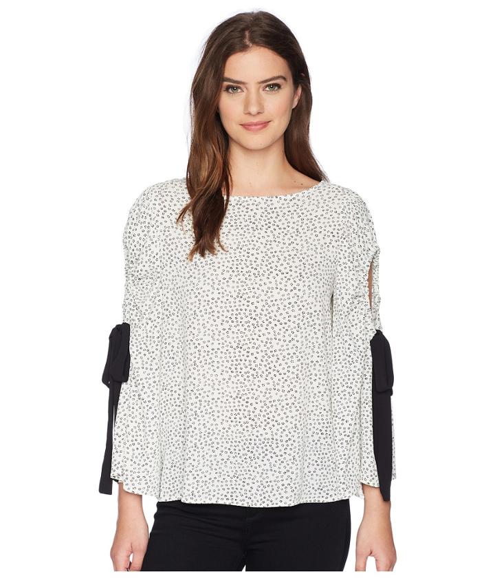 Vince Camuto - Bell Sleeve Flower Ditsy Tie Cold Shoulder Blouse