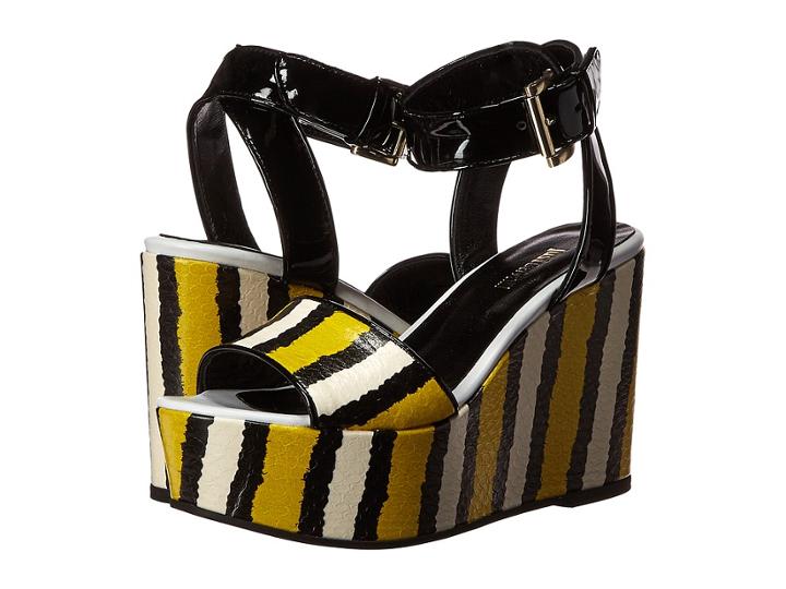 Just Cavalli - Striped Printed Leather And Patent Leather