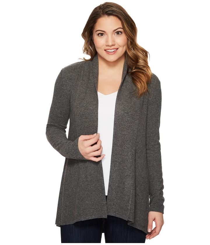 Vince Camuto Specialty Size - Petite Long Sleeve Brushed Jersey Open Front Cardigan