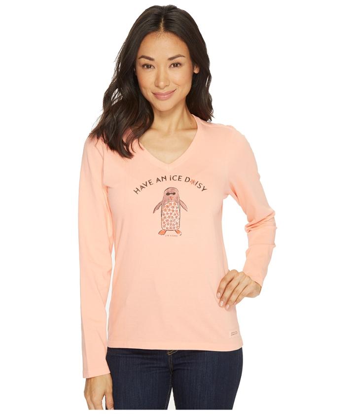 Life Is Good - Ice Daisy Penguin Long Sleeve Crusher Vee