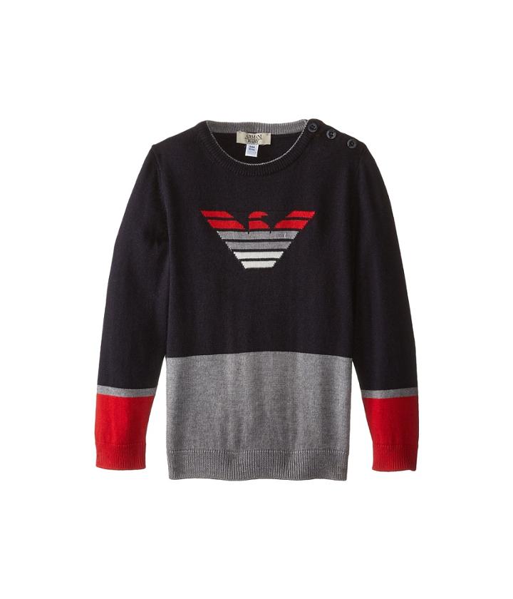 Armani Junior - Color Block Sweater W/ Ombre Logo