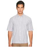 Vince - Deep Pleat Boxy Fit Short Sleeve Pinstripe Button Up