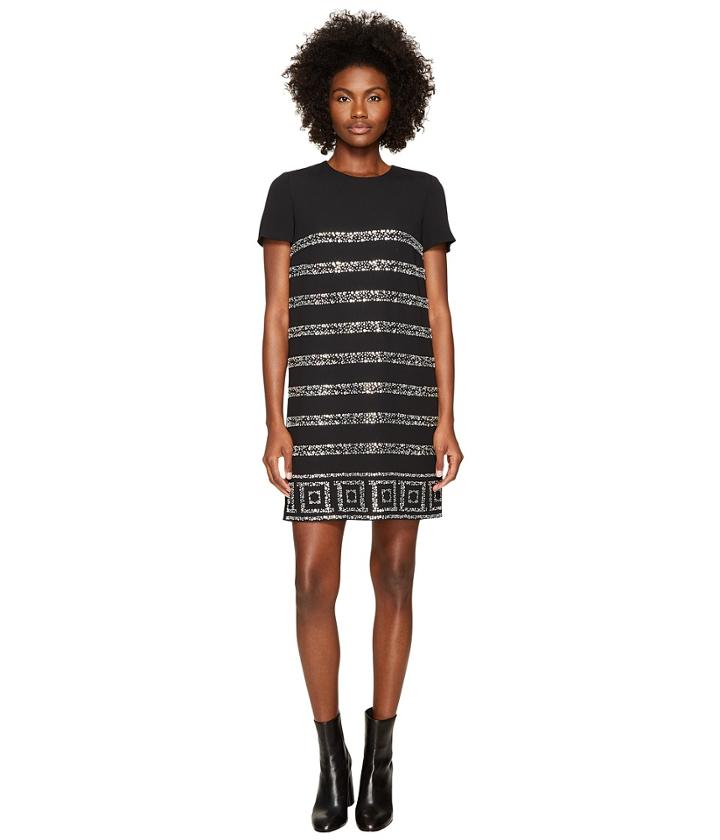 Versace Collection - Short Sleeve Shimmer Striped Dress