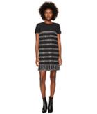 Versace Collection - Short Sleeve Shimmer Striped Dress