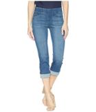 Liverpool - Petite Chloe Wide Cuffed Pull-on Crop In Premium Silky Soft Stretch Denim In Harlow