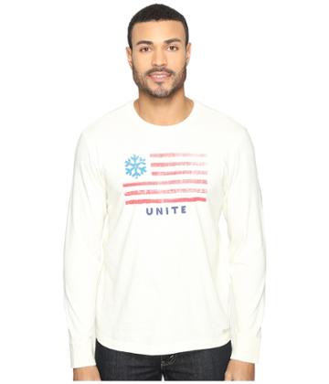 Life Is Good - Snowflake Unite Flag Long Sleeve Crusher Tee