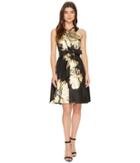Tahari By Asl - Floral Wrap-bodice Party Dress