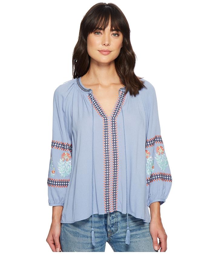 Miss Me - Embroidered V-neck Top