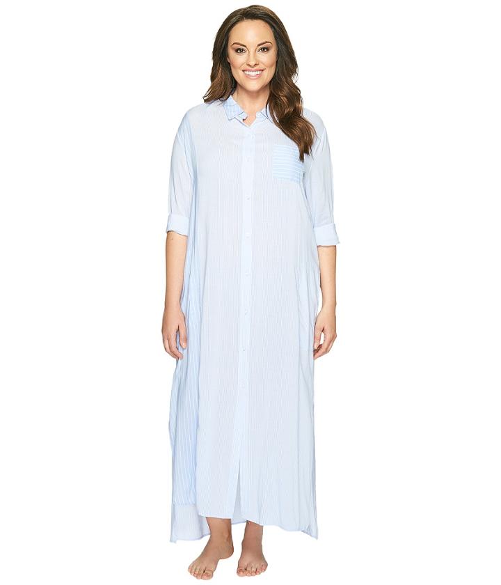 Dkny - Plus Size Fashion Long Sleeve Maxi Robe