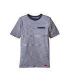 7 For All Mankind Kids - Short Sleeve Crew Neck Jersey Knit Microstripe T-shirt