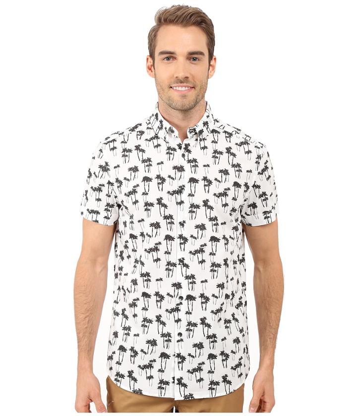 Kenneth Cole Sportswear - Short-sleeve Palm Tree Print Shirt