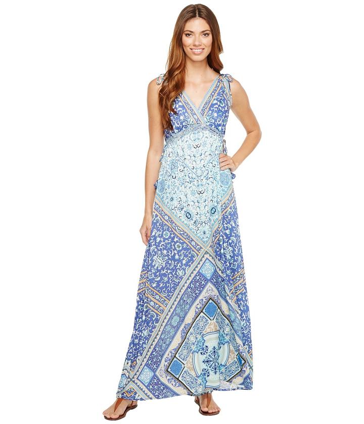 Hale Bob - Sun Kissed Rayon Stretch Satin Woven Maxi Dress